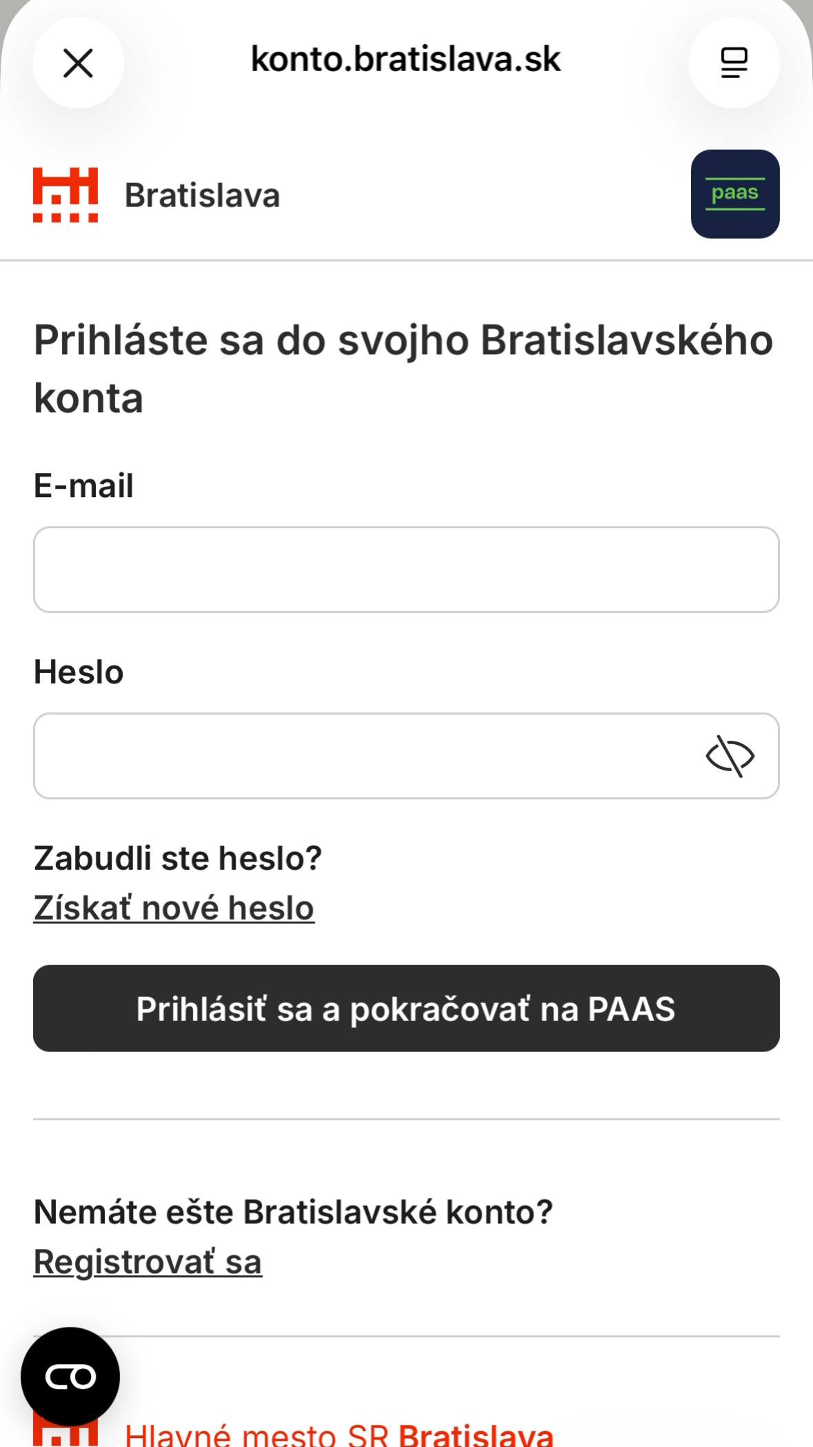 2. Prihlásenie alebo registrácia